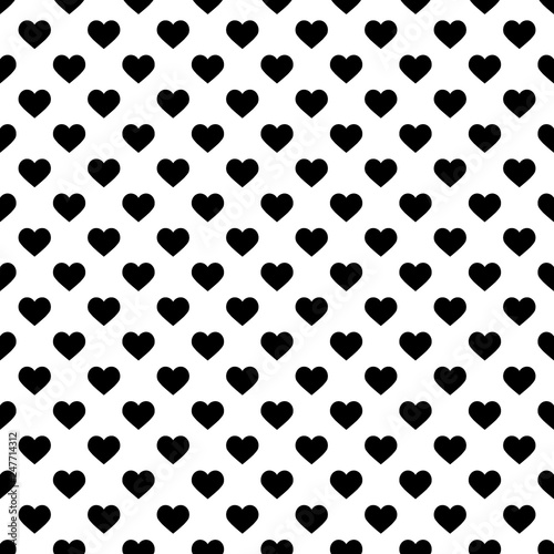Seamless pattern with hearts. Hand painted pastel crayon. Grunge background. Design element for wallpapers, wedding invitations, birthday card, scrapbooking, fabric print etc. Vector illustration.