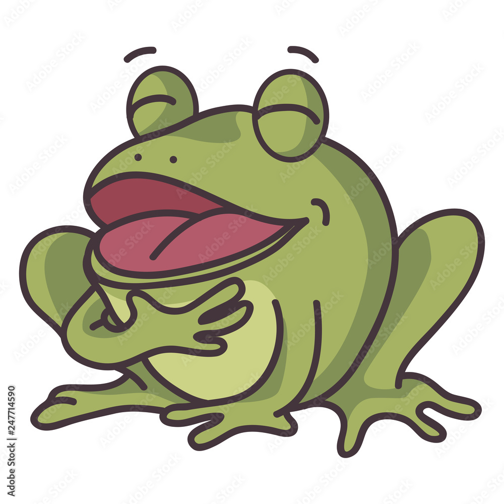 laugh frog cartoon character Stock Vector | Adobe Stock