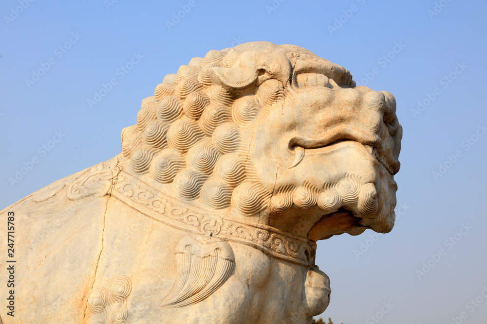 Chinese ancient lion sculptures
