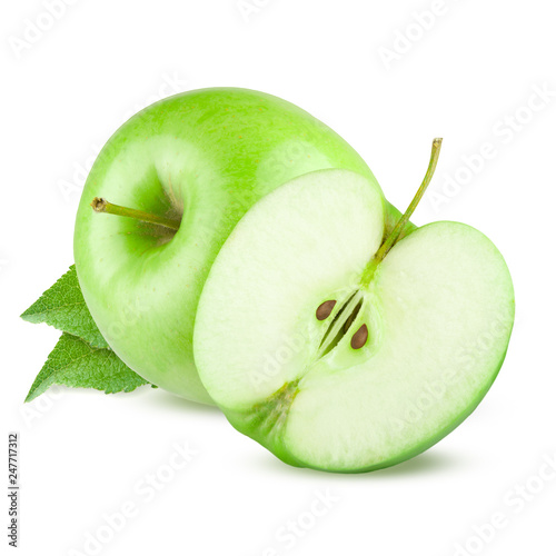 Green apple. Isolated on white background.