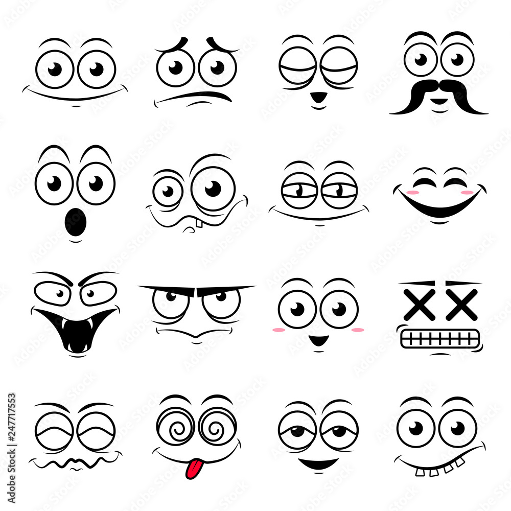 Set of cute happy smiley emoticons,vector illustration Set of cute happy smiley emoticons,vector illustration