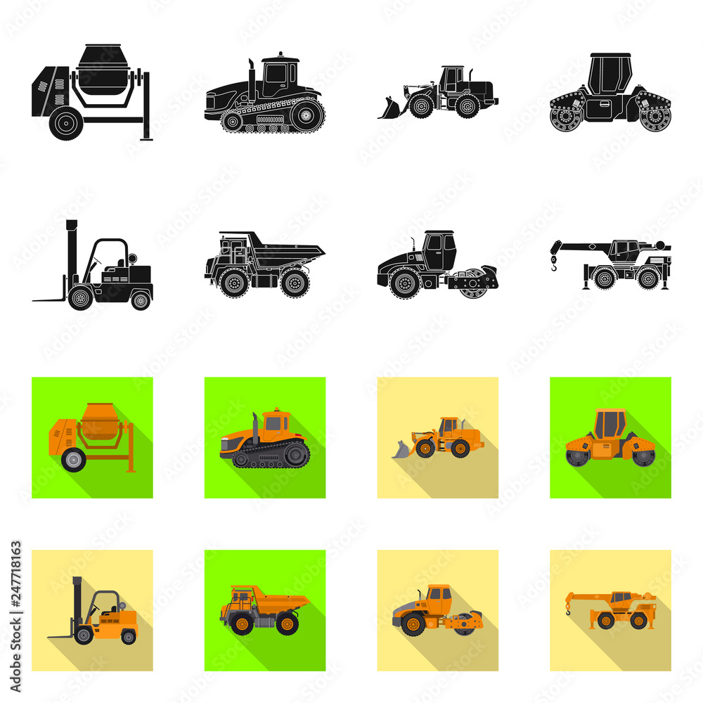 Vector design of build and construction icon. Collection of build and machinery vector icon for stock. Vector design of build and construction icon. Collection of build and machinery vector icon for stock.