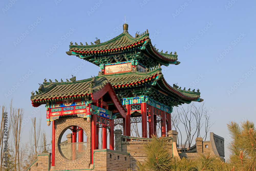 gate tower of ancient Chinese architectural style gate tower of ancient Chinese architectural style
