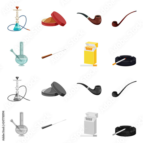 Isolated object of refuse and stop sign. Set of refuse and habit stock vector illustration.