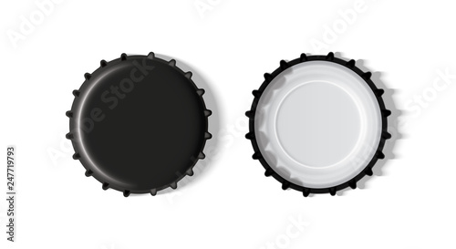 black bottle cap  mock up vector