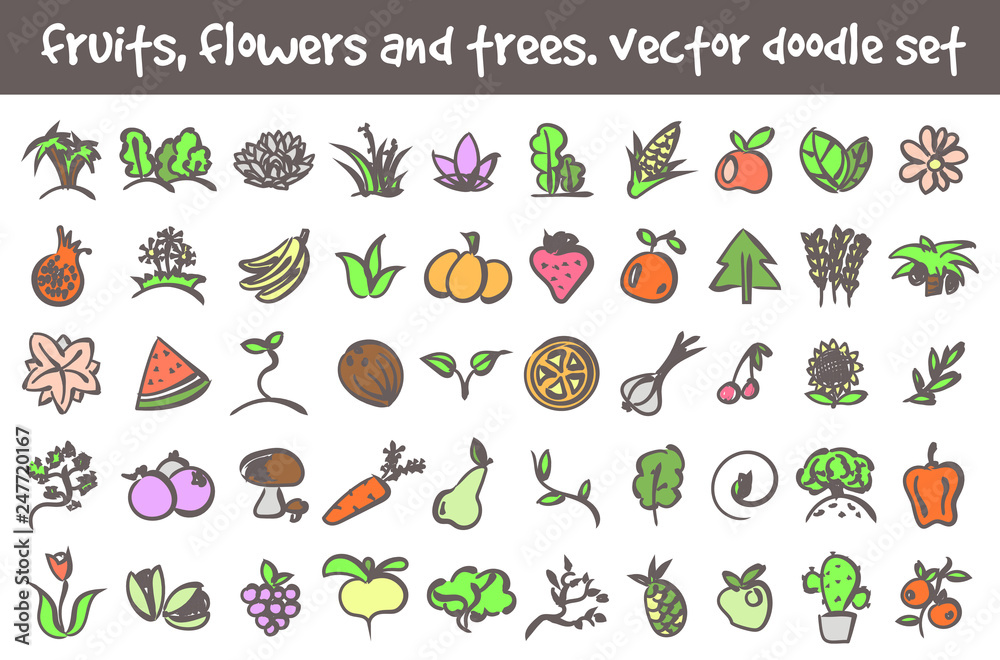 vector doodle icons set vector doodle icons set