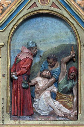 11th Stations of the Cross, Crucifixion: Jesus is nailed to the cross