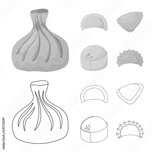 Vector design of products  and cooking icon. Set of products  and appetizer vector icon for stock.
