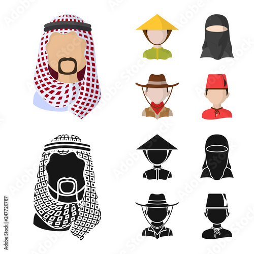 Vector illustration of imitator and resident logo. Set of imitator and culture stock symbol for web.