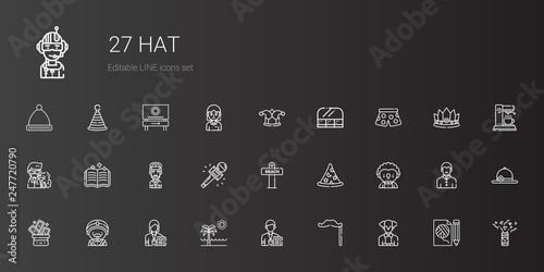 hat icons set