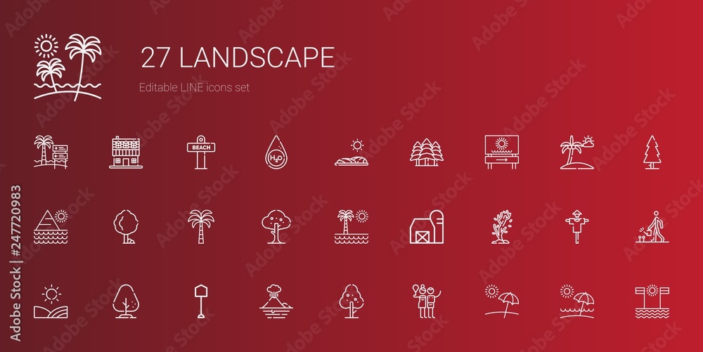 landscape icons set landscape icons set