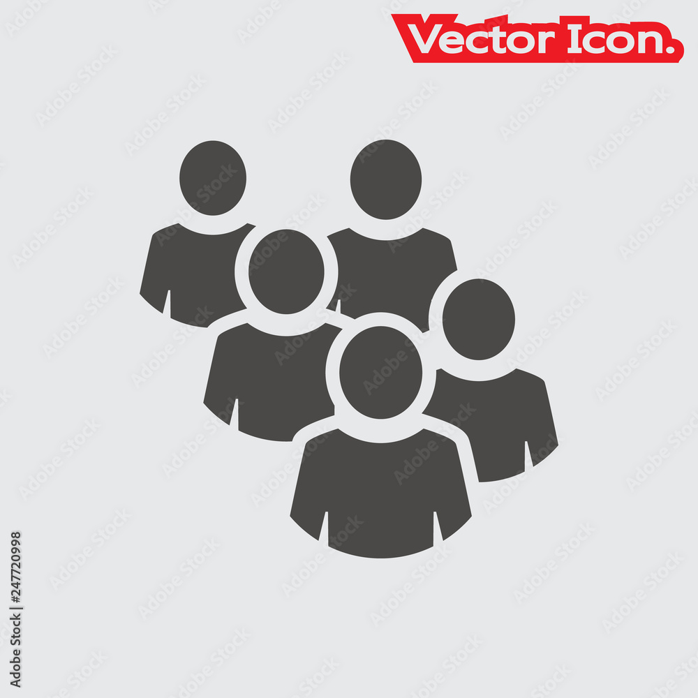Group of people icon isolated sign symbol and flat style for app, web and digital design. Vector illustration. Group of people icon isolated sign symbol and flat style for app, web and digital design. Vector illustration.