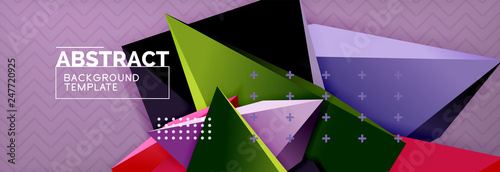3d triangular shapes geometric background. Origami style pattern with triange shapes for decorative design. Poster design. Line design. Modern presentation template