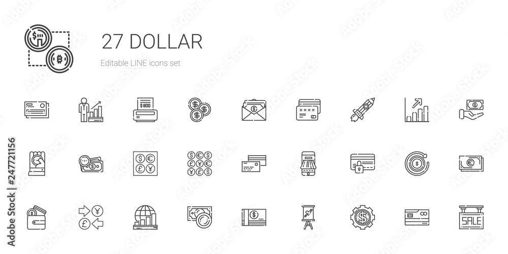 dollar icons set