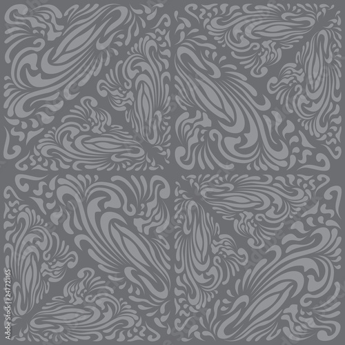 Abstract Pattern in Oriental Style. Memorable pattern from flowing lines. The unusual idea of packaging, tiles, wallpaper, textiles. Handmade.