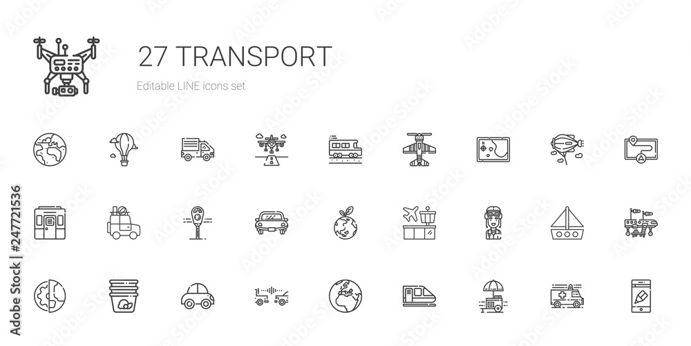 transport icons set transport icons set