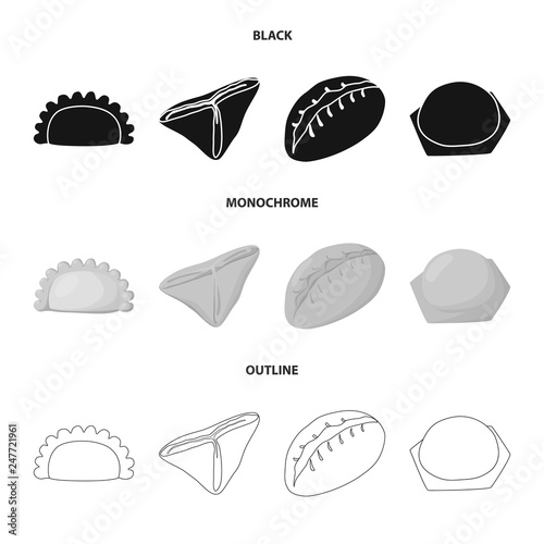 Vector design of products  and cooking symbol. Collection of products  and appetizer stock symbol for web.
