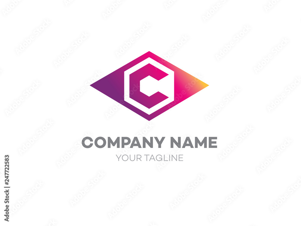 Fototapeta premium C logo letter