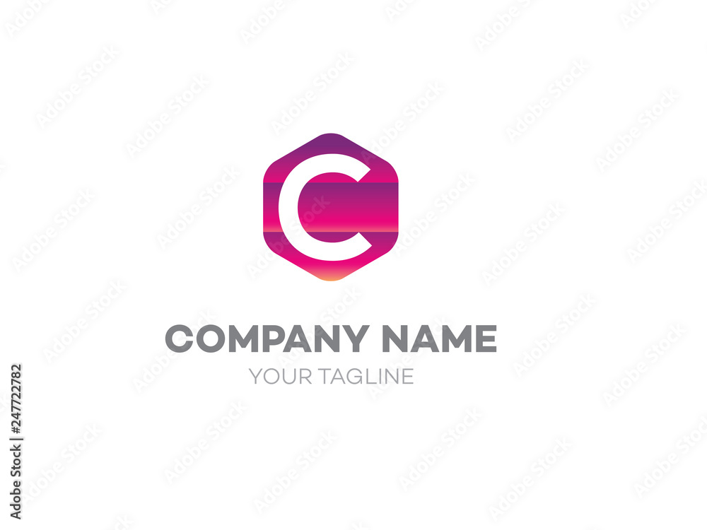 Fototapeta premium C logo letter