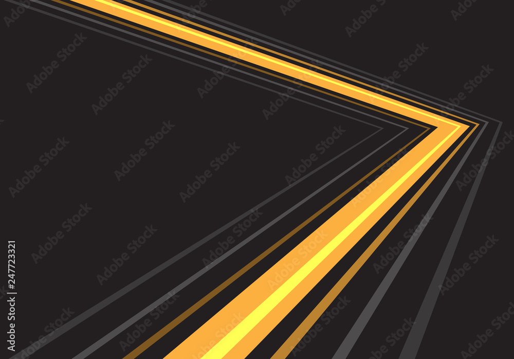 Abstract yellow light grey line arrow direction speed on black design modern  futuristic background vector illustration. Stock Vector | Adobe Stock