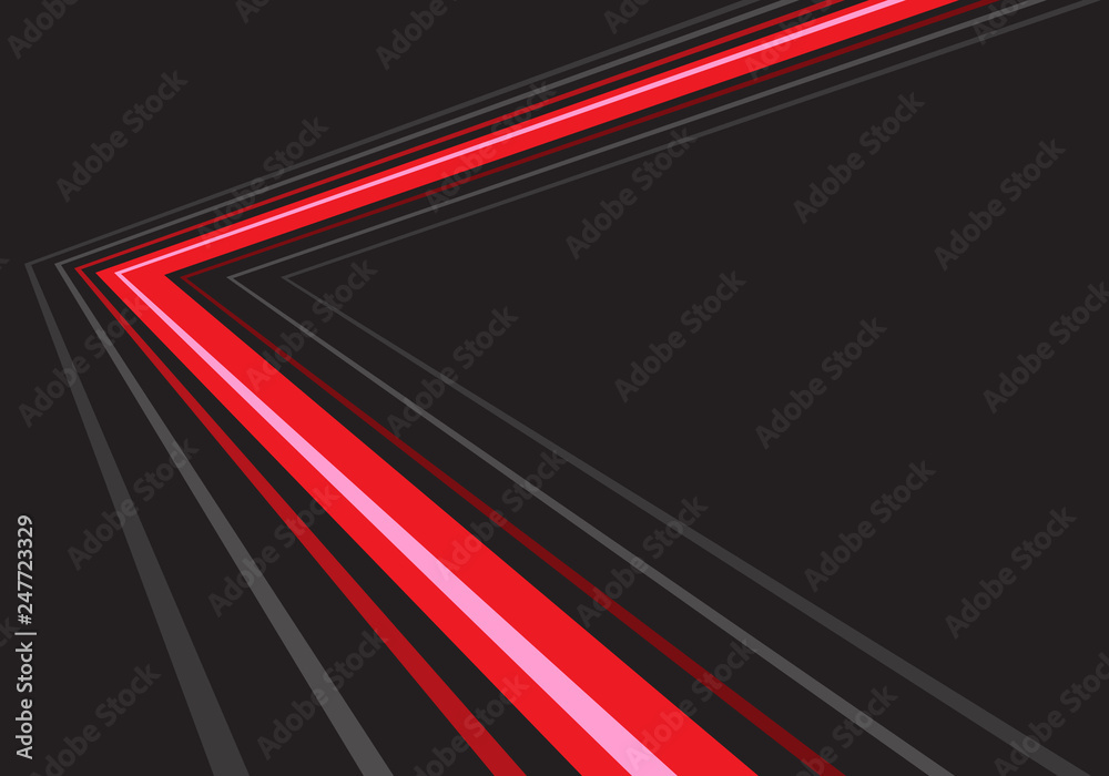 Abstract red light grey line arrow direction speed on black design modern futuristic background vector illustration. Abstract red light grey line arrow direction speed on black design modern futuristic background vector illustration.