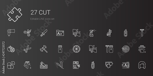 cut icons set