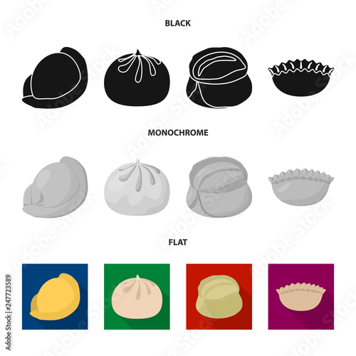 Vector design of products  and cooking icon. Collection of products  and appetizer vector icon for stock.