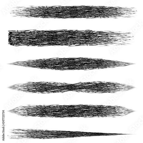 Set brush mascara, vector makeup brush strokes with a mascara brush strokes template for makeup