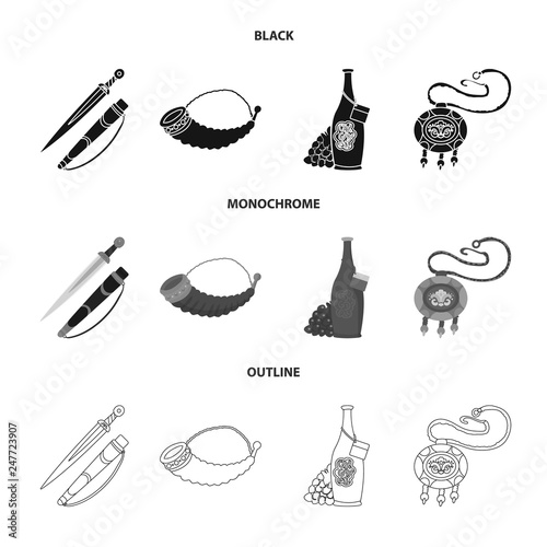 Isolated object of culture and sightseeing icon. Collection of culture and originality stock vector illustration.
