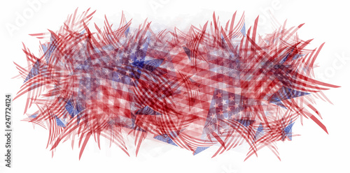 patchwork pattern of american flags in the form of a rectangular frame for text on top, isolated on white background, eps10 vector illustration