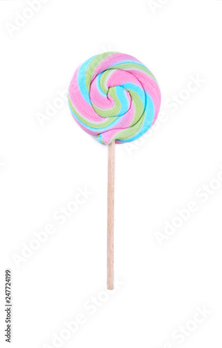 Colorful lollipop isolated on white background. Studio shot