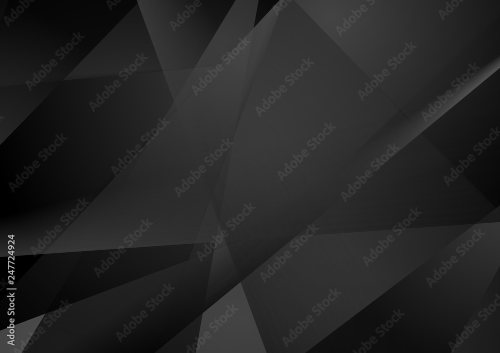 Fototapeta premium Black technology geometric low poly abstract background