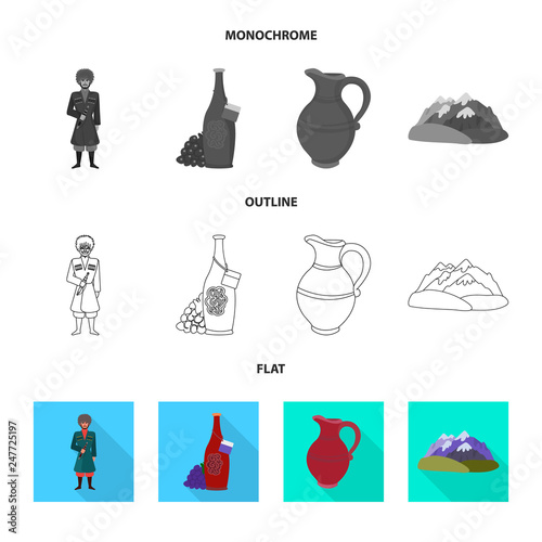 Vector illustration of culture and sightseeing symbol. Collection of culture and originality stock symbol for web.