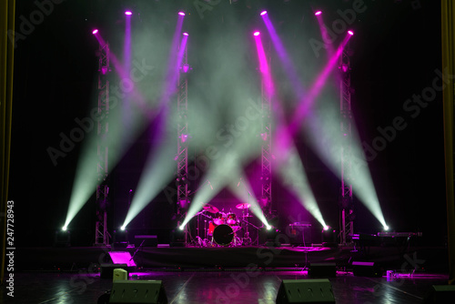 Free stage with lights background  lighting devices.