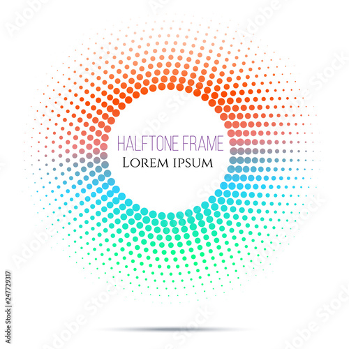 Abstract circle green and red gradient halftone on white background. Vector illustration eps 10