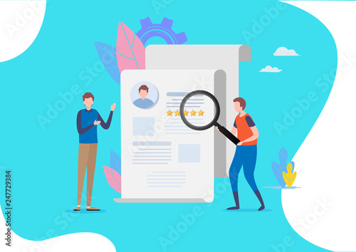 Human Resources, Recruitment concept .People vector illustration. Flat cartoon character graphic design. Landing page template,banner,flyer,poster,web page