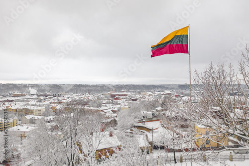 Lithuanian flag in the wind photo