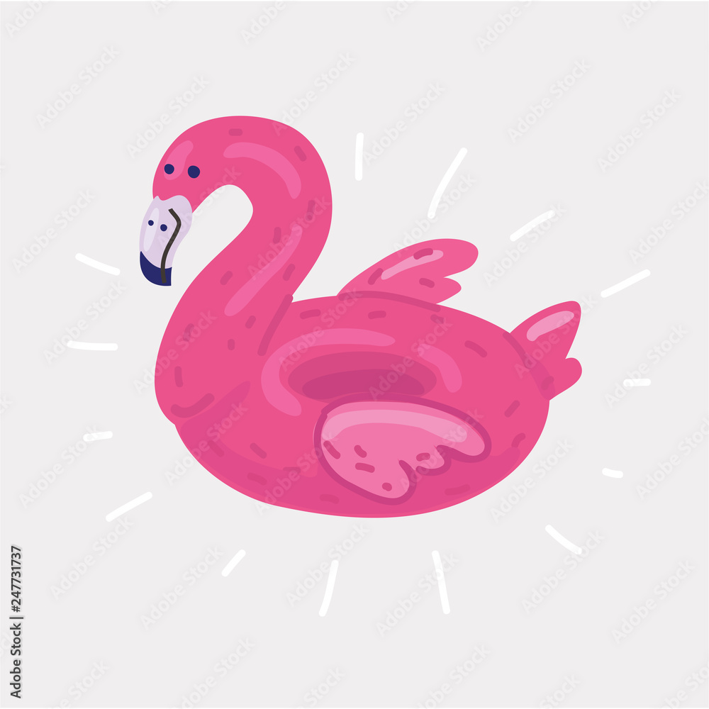 Inflatable flamingo rubber ring. Inflatable flamingo rubber ring.