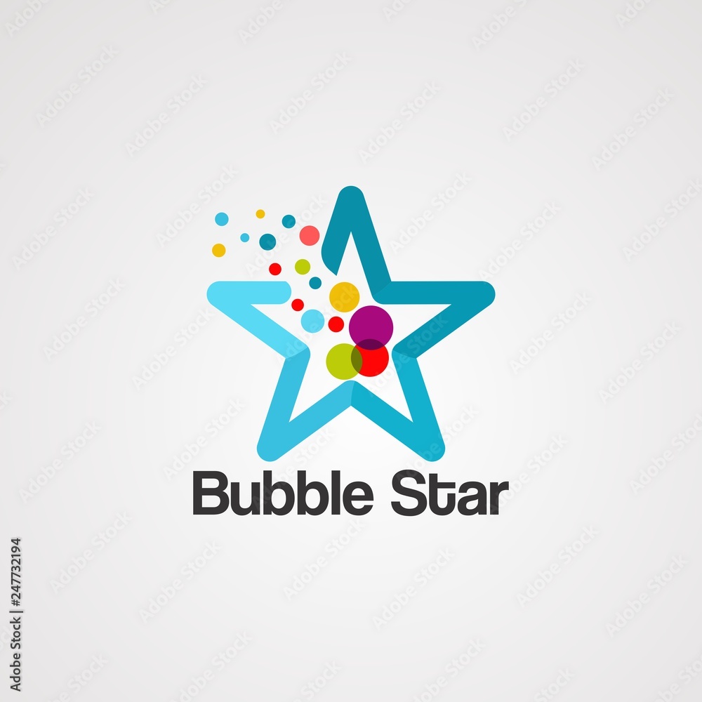 Obraz premium Bubble star logo vector, icon, element, and template