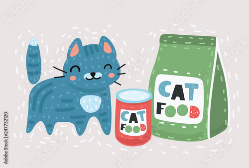 Funny cat wih food.
