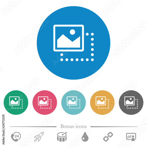 Drag image to top left flat round icons