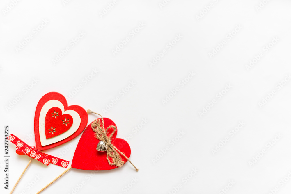 two decorative hearts on a white background