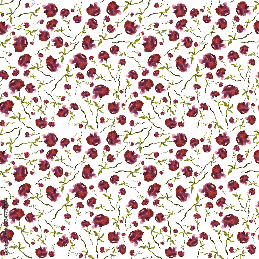 Seamless pattern of branches and leaves. Hand drawing simple pencil. botanical illustration vintage. Background for title, image for blog, decoration. Design for wallpapers, textiles, barbics, fabrics