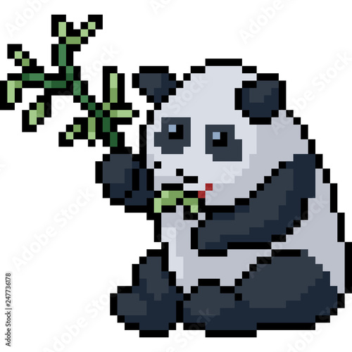 vector pixel art panda © Saphatthachat