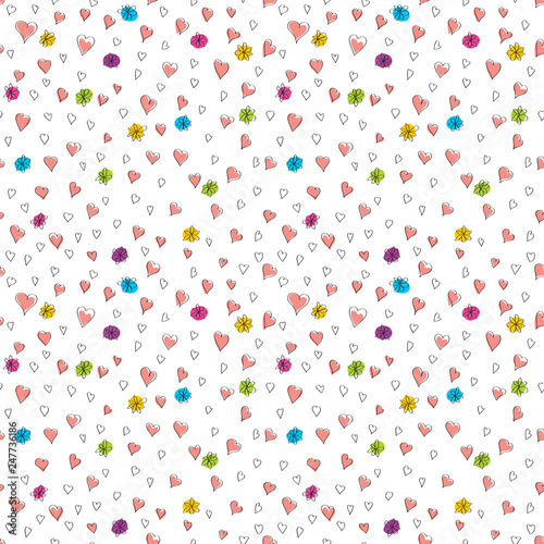 Vector Seamless Valentines Day Greeting Card