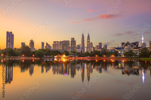 Panoramic view of Kuala Lumpur city at morning, Malaysia