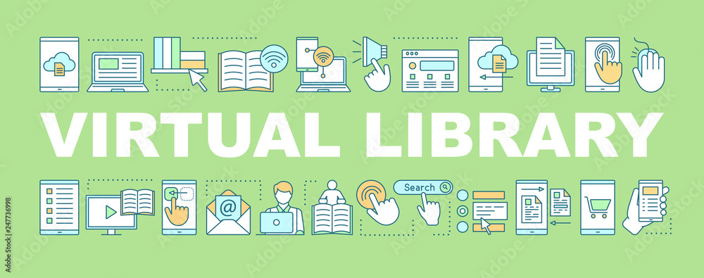 Electronic library word concepts banner
