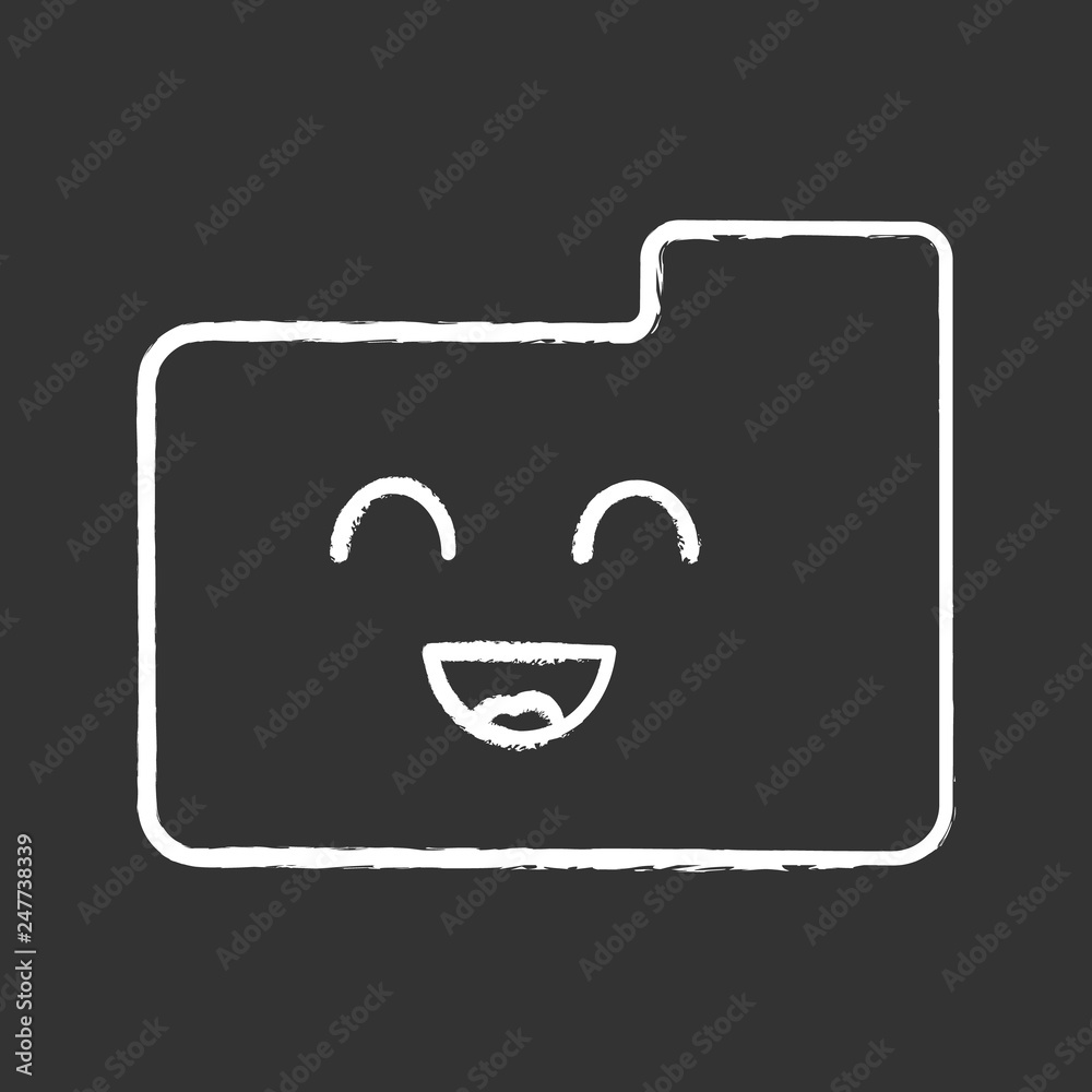 Smiling folder chalk icon