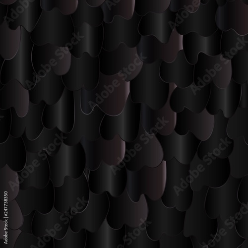 Black dragon or fish scales seamless background texture