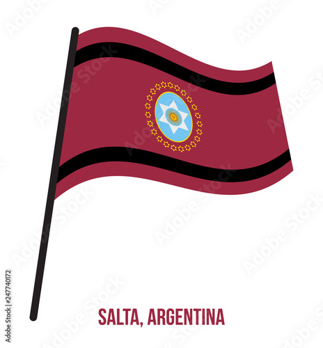 Salta Flag Waving Vector Illustration on White Background. Flag of Argentina Provinces.